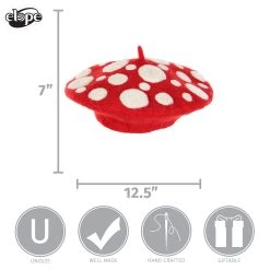 Elope Mushroom Heartfelted Red Hat -Cheap Halloween Store mushroom heartfelted hat alt 4