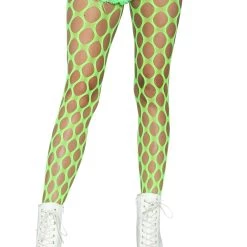 Leg Avenue Neon Green Jumbo Pothole Net Tights For Women