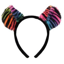Elope Neon Rainbow | Tiger Ears Headband -Cheap Halloween Store neon rainbow tiger ears headband alt 2 update