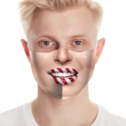 Creative Apparel Adult Face Mask Peppermint Lips