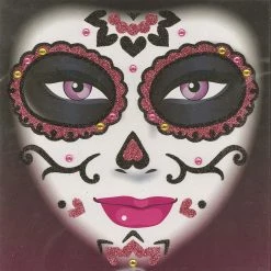 Forum Novelties, Inc Pink Glitter Day Of The Dead Face Art