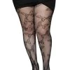 Leg Avenue Plus Size Butterfly Net Black Tights