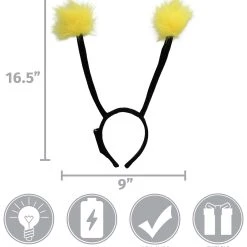 Elope Light Up Pom Antennae LumenEars Headband 17 Elope Light Up Pom Antennae LumenEars Headband -Cheap Halloween Store pom antennae lumenears light up headband 5