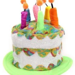 Elope Adult Rainbow Birthday Cake Plush Hat -Cheap Halloween Store rainbow birthday cake plush hat alt 2