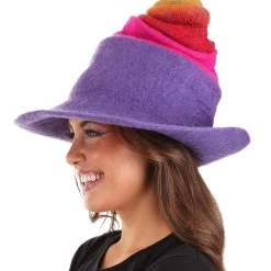 Elope Adult Rainbow Borealis Heartfelted Witch Costume Hat -Cheap Halloween Store rainbow borealis heartfelted witch hat alt 2