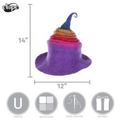 Elope Adult Rainbow Borealis Heartfelted Witch Costume Hat -Cheap Halloween Store rainbow borealis heartfelted witch hat alt 8