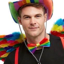 Smiffys Rainbow Striped Cowboy Hat For Adults