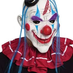 Fun World Red And Blue Evil Clown Mask For Adults