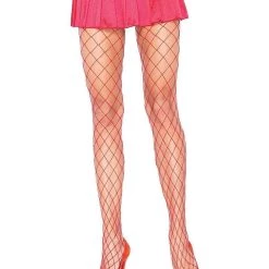 Leg Avenue Red Fence Net Tights For Women