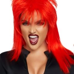 Cheap Halloween Store -Cheap Halloween Store red rocker wig alt 1