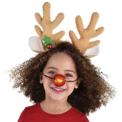 Amscan Reindeer Nose & Antlers Costume Accessory Kit