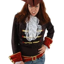Elope Scallywag Blood Red Costume Hat For Adults