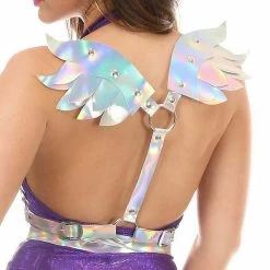 Daisy Corsets Women's Silver Holo Body Harness W/Wings