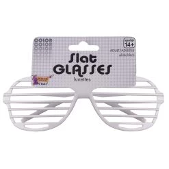Rubies Costume Co. Inc White Slat Glasses