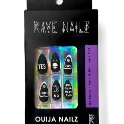 Rave Nailz Spirit Board Press On Black Nails Kit