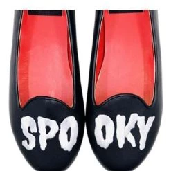 Strange Cvlt Women's Spooky Black Ballet Flats -Cheap Halloween Store spooky ballet flat alt 2