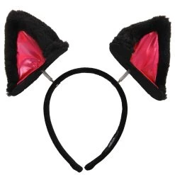 Elope Springy Cat Ears Plush Black Headband -Cheap Halloween Store springy cat ears plush headband alt 2