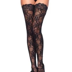 Leg Avenue Stay Up Floral Lace Thigh High Stockings