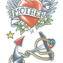Tinsley Transfers Temporary 1950's Heart And Anchor Tattoo