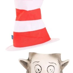 Elope The Cat In The Hat Latex Mask & Hat Kit -Cheap Halloween Store the cat in the hat latex mask hat kit alt 4