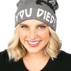 Elope The Devil Black Printed Foldup Knit Beanie
