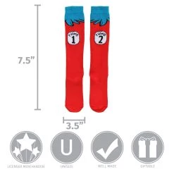 Elope Thing 1 & 2 Costume Socks For Adults -Cheap Halloween Store thing 1 2 costume adult socks alt 4
