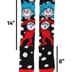 Elope Thing 1 & Thing 2 Knee High Costume Socks -Cheap Halloween Store thing 1 thing 2 knee high costume socks alt 2