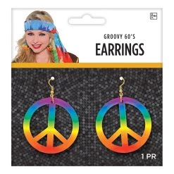 Amscan Tie Dye Peace Earrings