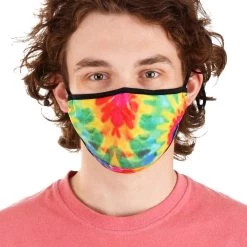 Scratch Tracks Tie Dye Fabric Protective Face Covering Mask