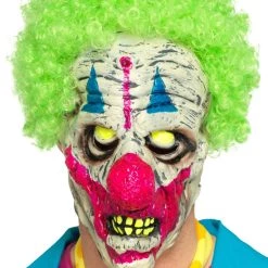 Smiffys UV Black Light Clown Adult Mask With Wig