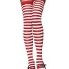 Leg Avenue White And Red Striped Stockings