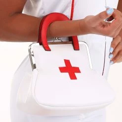 Fushengyuan Industry CO., White Nurse Costume Accessory Purse -Cheap Halloween Store white nurse purse alt 3