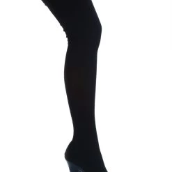 Ellie Stretch Lycra Black Thigh High Boots For Women