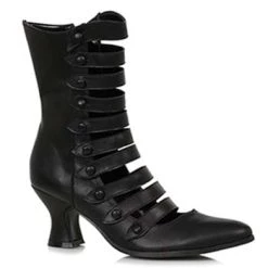Ellie Black Vintage Strap Boot For Women