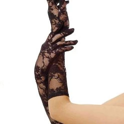 Leg Avenue Women's Black Lace Medium Length Gloves