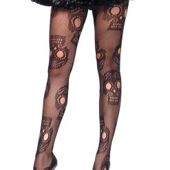 Leg Avenue Women's Plus Size Day Of The Dead Tights