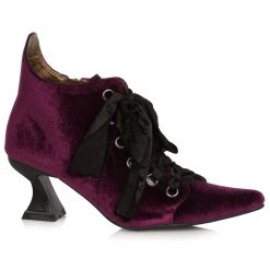 Ellie Purple Velvet Witch Booties For Women