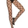 Elegant Moments Seamless Diamond Lace Pattern Women's Tights