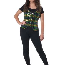California Costume Collection Women's Sequin Carnival Vest Costume Set