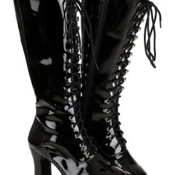 Dongguan Pei Feng Shoes Co., Ltd. Sexy Black Faux Leather Knee High Boots For Women