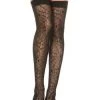 Music Legs Sheer Spiderweb Thigh Highs For Women