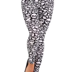 Just One Wholesale Women's Stacked Skulls Leggings