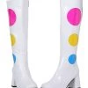 Ellie Women's White Polka Dot Gogo Boots